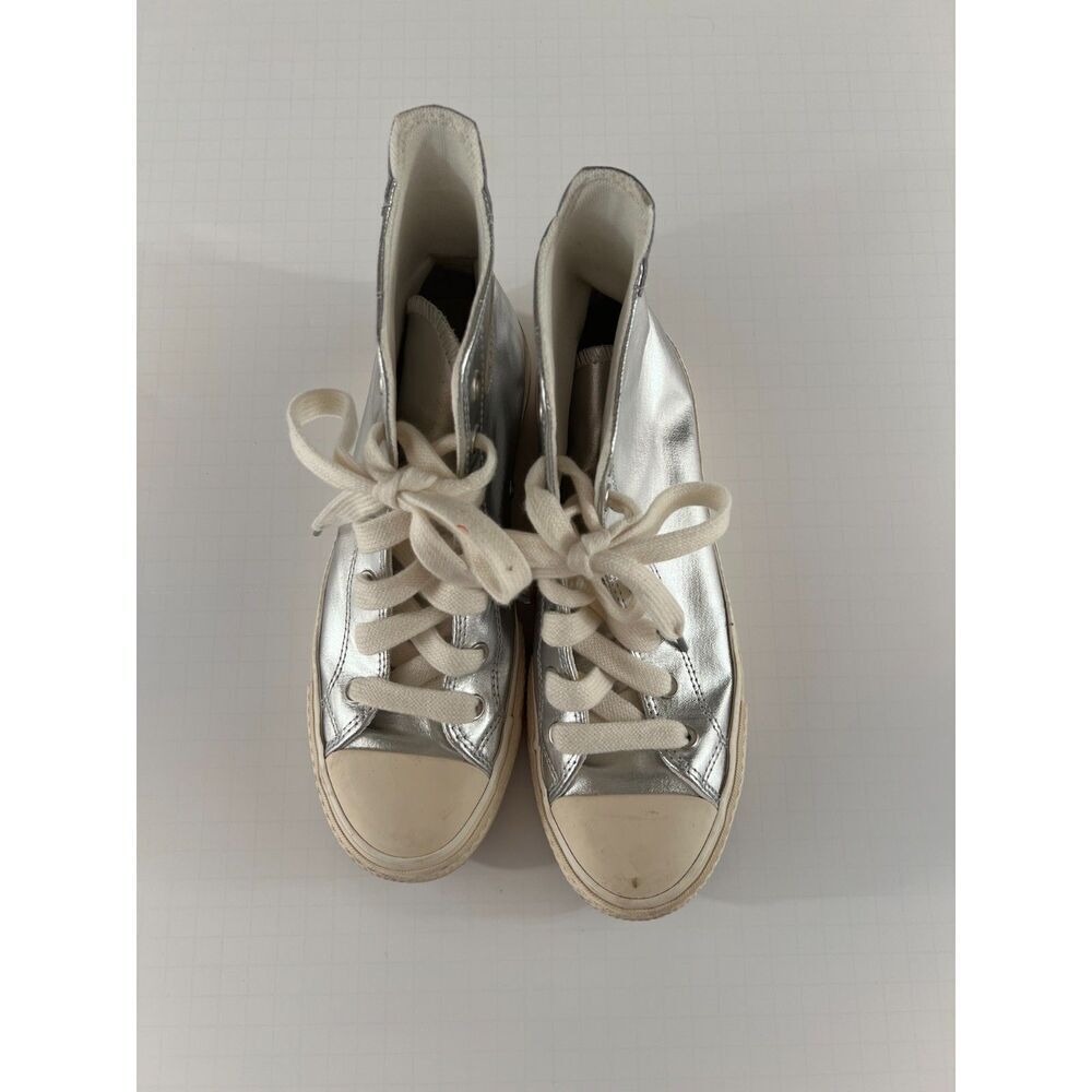 Converse Chuck Taylor All Star Lift Metallic Silver 8.5 women's VGUC - Picture 6 of 9